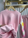 Pembe Kız Çocuk Triko Kol Bol Pantolon Takım