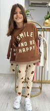 Smile Happy Sweat Kumaş Fitilli Taytlı Kız Çocuk Takım