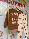 Smile Happy Sweat Kumaş Fitilli Taytlı Kız Çocuk Takım