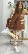 Smile Happy Sweat Kumaş Fitilli Taytlı Kız Çocuk Takım