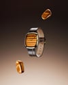 Natural Stone Tiger Eye In Gold