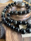 925 Ayar Gümüş Malzemeli Obsidyen Doğaltaş Tesbih 10 mm 