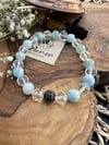 Aquamarine ve Kristal Kuvars Doğal Taş Bileklik