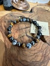 Kaplangözü,Hemait ve Obsidyen(Güç, Koruma ve Denge ) 8 mm Küre Bileklik