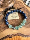 Lapis Lazuli ve Florit  10 mm Küre Kesim Bileklik