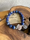 Lapis Lazuli ve Kalsedon Doğal Taş Bileklik 