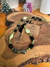 Peridot & Obsidyen ve Peru Turkuaz Tasarım Kolye 