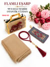 Flamlı Eşarp Otantik Cüzdan Tesbih Set
