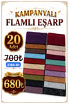 Kampanyalı Ekonomik Flamlı Eşarp Set