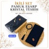 Pamuklu Eşarp Kristal Tesbih Set