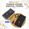 Pamuklu Eşarp Kristal Tesbih Set