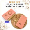 Pamuklu Eşarp Kristal Tesbih Set