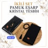 Pamuklu Eşarp Kristal Tesbih Set
