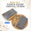 Pamuklu Eşarp Kristal Tesbih Set