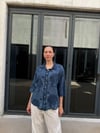NAKIŞ DETAYLI NATURAL GÖMLEK KOT MAVİ