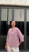NAKIŞLI KETEN BLUZ GÜL