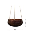 Bent Askılı Kahverengi Metal Saksı 28*13cm