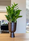 Lauren Antrasit Metal Saksı Çap 18cm Yükseklik 28cm