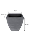 Namook Plastik Oluklu Saksı Gri G 40cm D 40cm Y 42cm