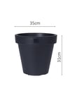 Siyah Plastik Yuvarlak Saksı Çap 35cm Yükseklik 31cm