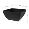 Yivli Antrasit Plastik Kare Saksı G 52 cm D 52 cm Y 25 cm