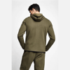 Haki Erkek Fermuarlı Kapüşonlu Sweatshirt