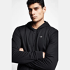Siyah Erkek Fermuarlı Kapüşonlu Sweatshirt