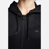 Siyah Kadın Fermuarlı Kapüşonlu Sweatshirt