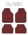 Alpina Home Etnik Desenli Kırmızı Oto Paspas Takımı 4 Parça Kaymaz Taban Yıkanabilir Dijital Baskı