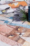 Alpina Home Lavin Kedi Figürlü Yıkanabilir Dokuma Taban Çocuk Odası Kilimi