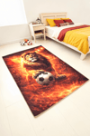 Alpina Home Lavin Sarı Kırmızı Aslan Figürlü Dokuma Taban Kilim Ev ve Çocuk Odası Kilimi