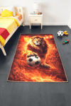 Alpina Home Lavin Sarı Kırmızı Aslan Figürlü Dokuma Taban Kilim Ev ve Çocuk Odası Kilimi