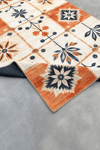 Alpina Home Lavin Turuncu Krem Çiçek Figürlü Kilim Dokuma Taban, Saçaksız Overlok, Antialerjik