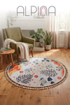 Alpina Home Lavin Yuvarlak Renkli Püsküllü Dokuma Kilim Punch Kırlent ile Uyumlu