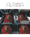 Alpina Home Leopar Desenli  Oto Paspas Takımı 4 Parça Kaymaz Taban Yıkanabilir Dijital Baskı