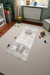 Alpina Home Özel Tasarım Kalp ve Bisiklet Figürlü Kabartma Dokulu çocuk Seccadesi 40X90 Cocuk Odası