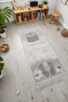 Alpina Home Özel Tasarım Kalp ve Bisiklet Figürlü Kabartma Dokulu çocuk Seccadesi 40X90 Cocuk Odası