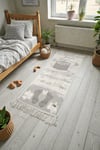 Alpina Home Özel Tasarım Kalp ve Bisiklet Figürlü Kabartma Dokulu çocuk Seccadesi 40X90 Cocuk Odası
