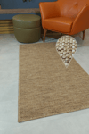 Alpina Home Stella Jüt Hasır Model Tek Renk Dokuma Yıkanabilir Katlanabilir Toz Vermez Kilim