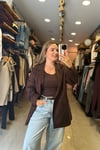 Acı Kahve Süet Blazer Ceket