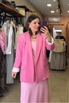 Astar Detay Keten Blazer Pembe