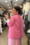 Astar Detay Keten Blazer Pembe