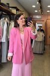 Astar Detay Keten Blazer Pembe