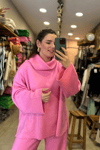 Balıkçı Yaka Pembe Triko