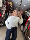 Beyaz Oversize İspanyol Kol Basic T-Shirt