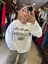 Beyaz Yazı Basılı Oversize T-Shirt