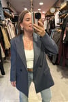 Çizgili Blazer - Larcivert