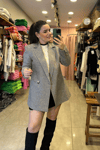 Gri Kırçıllı Blazer Ceket