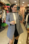 Gri Kırçıllı Blazer Ceket