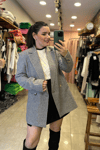 Gri Kırçıllı Blazer Ceket